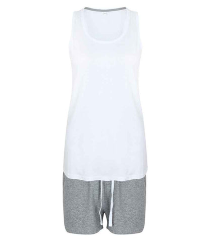 Towel City Short PJ's in a Bag - White/Heather Grey (TC52)