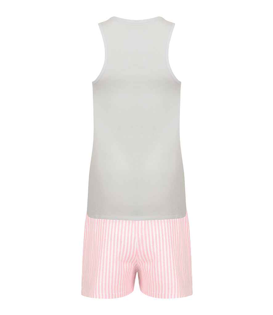Towel City Short PJ's in a Bag - White/Pink (TC52)