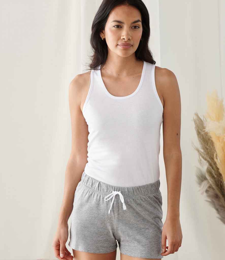 Towel City Short PJ's in a Bag - White/Heather Grey (TC52)