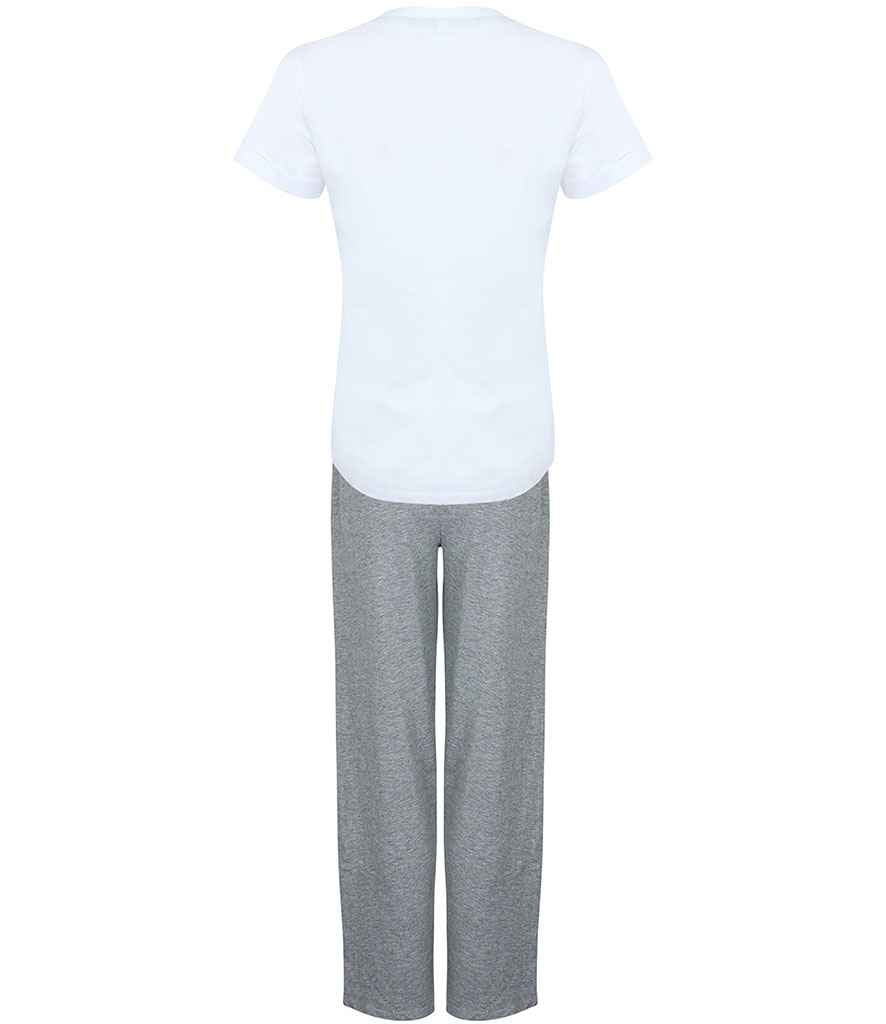 Towel City Long PJ's in a Bag - White/Heather Grey (TC53)
