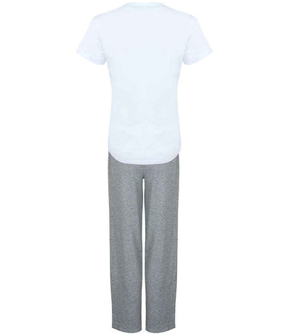 Towel City Long PJ's in a Bag - White/Heather Grey (TC53)