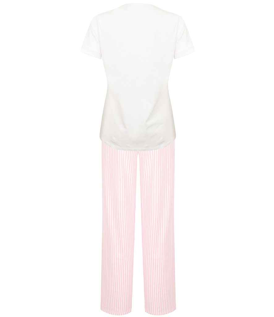 Towel City Long PJ's in a Bag - White/Pink (TC53)