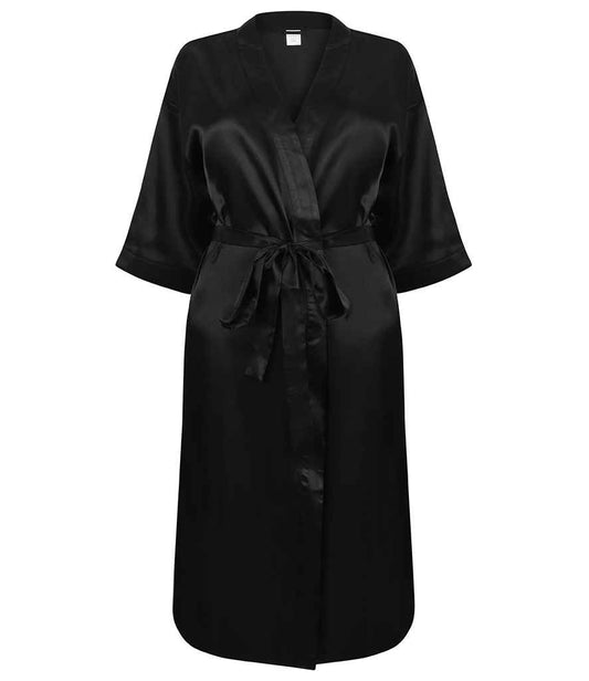 Towel City Ladies Satin Robe - Black (TC54)