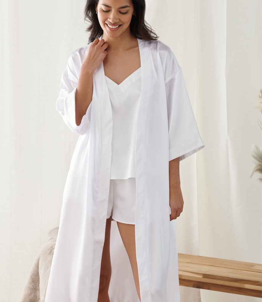 Towel City Ladies Satin Robe - White (TC54)