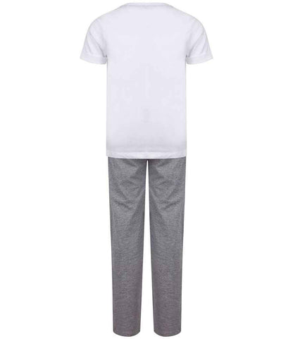 Towel City Kids Long PJ's - White/Heather Grey (TC59)