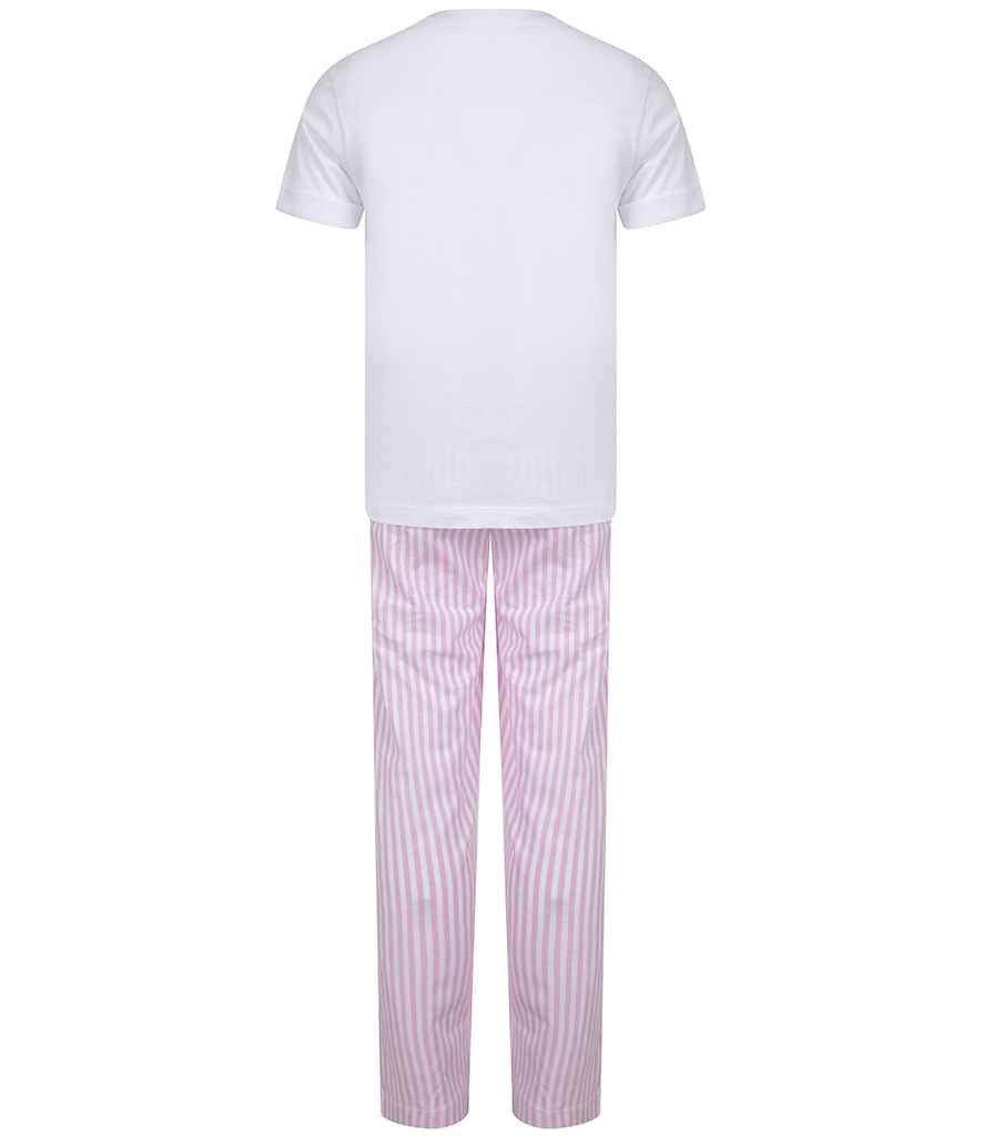 Towel City Kids Long PJ's - White/Pink (TC59)