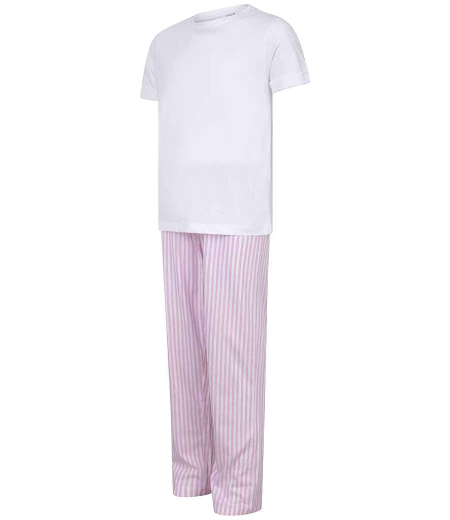 Towel City Kids Long PJ's - White/Pink (TC59)