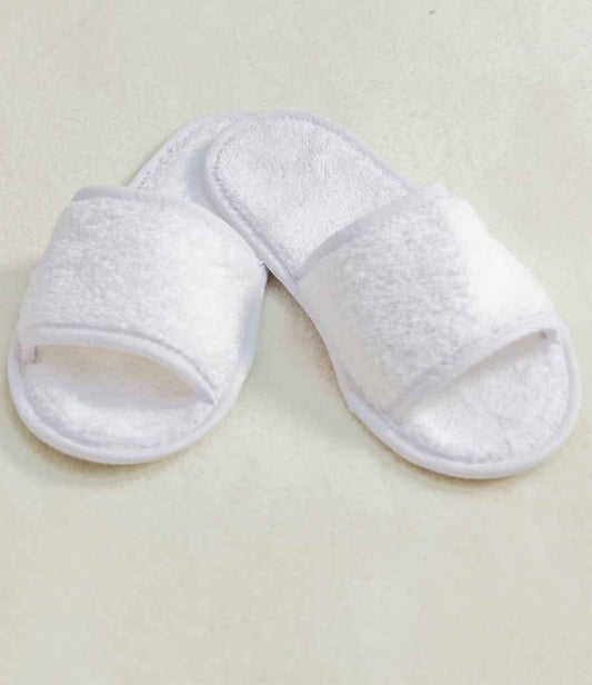 Towel City Classic Terry Slippers - White (TC64)
