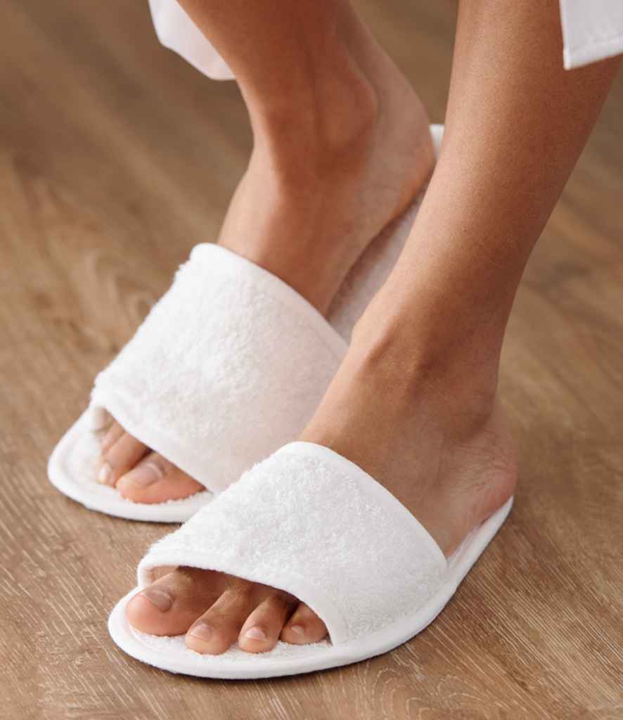 Towel City Classic Terry Slippers - White (TC64)