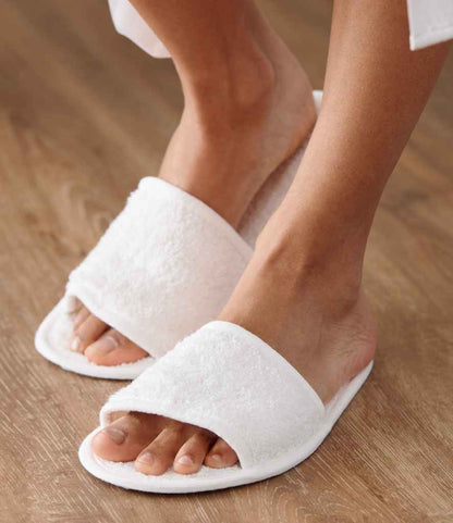 Towel City Classic Terry Slippers - White (TC64)