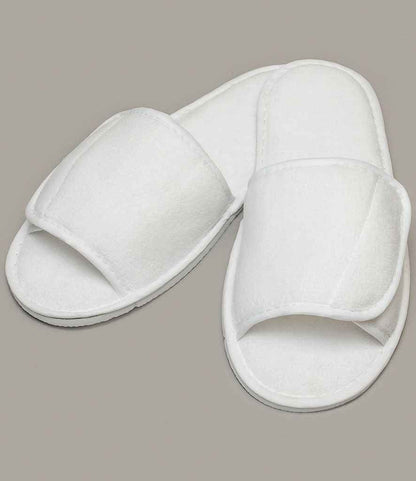 Towel City Open Toe Slippers - White (TC67)
