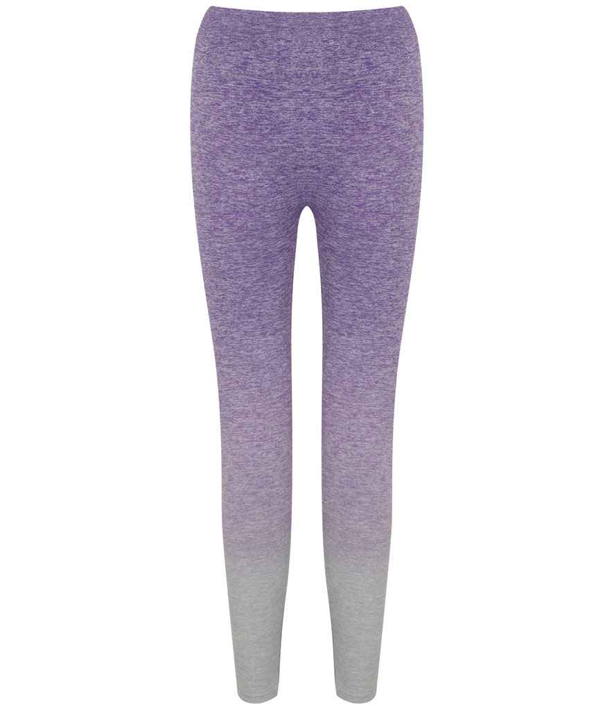 Tombo Tombo Ladies Seamless Fade Out Leggings - Purple/Light Grey Marl (TL300)