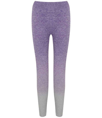 Tombo Tombo Ladies Seamless Fade Out Leggings - Purple/Light Grey Marl (TL300)