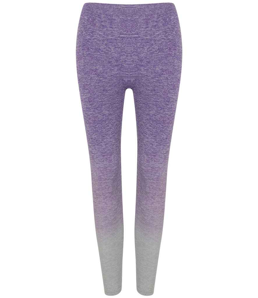 Tombo Tombo Ladies Seamless Fade Out Leggings - Purple/Light Grey Marl (TL300)