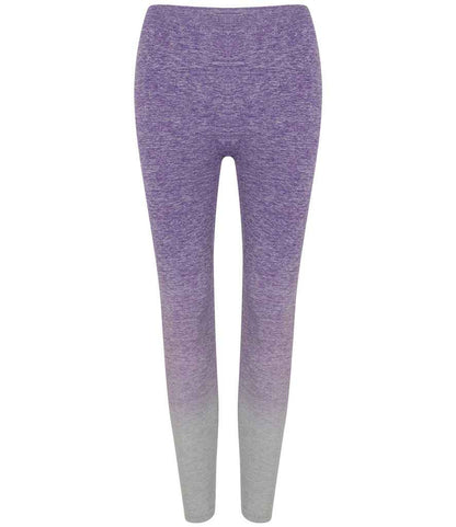 Tombo Tombo Ladies Seamless Fade Out Leggings - Purple/Light Grey Marl (TL300)