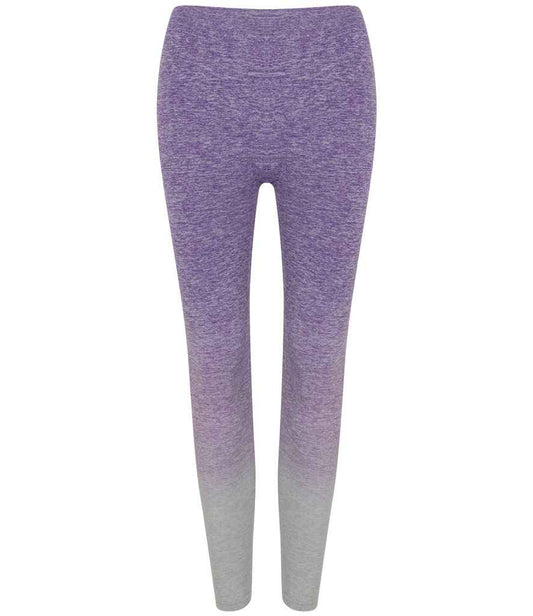 Tombo Tombo Ladies Seamless Fade Out Leggings - Purple/Light Grey Marl (TL300)