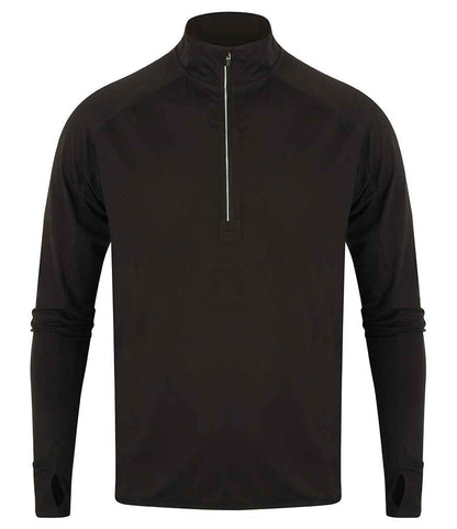 Tombo Tombo Long Sleeve Zip Neck Performance Top - Black (TL562)
