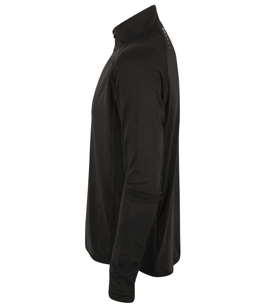 Tombo Tombo Long Sleeve Zip Neck Performance Top - Black (TL562)