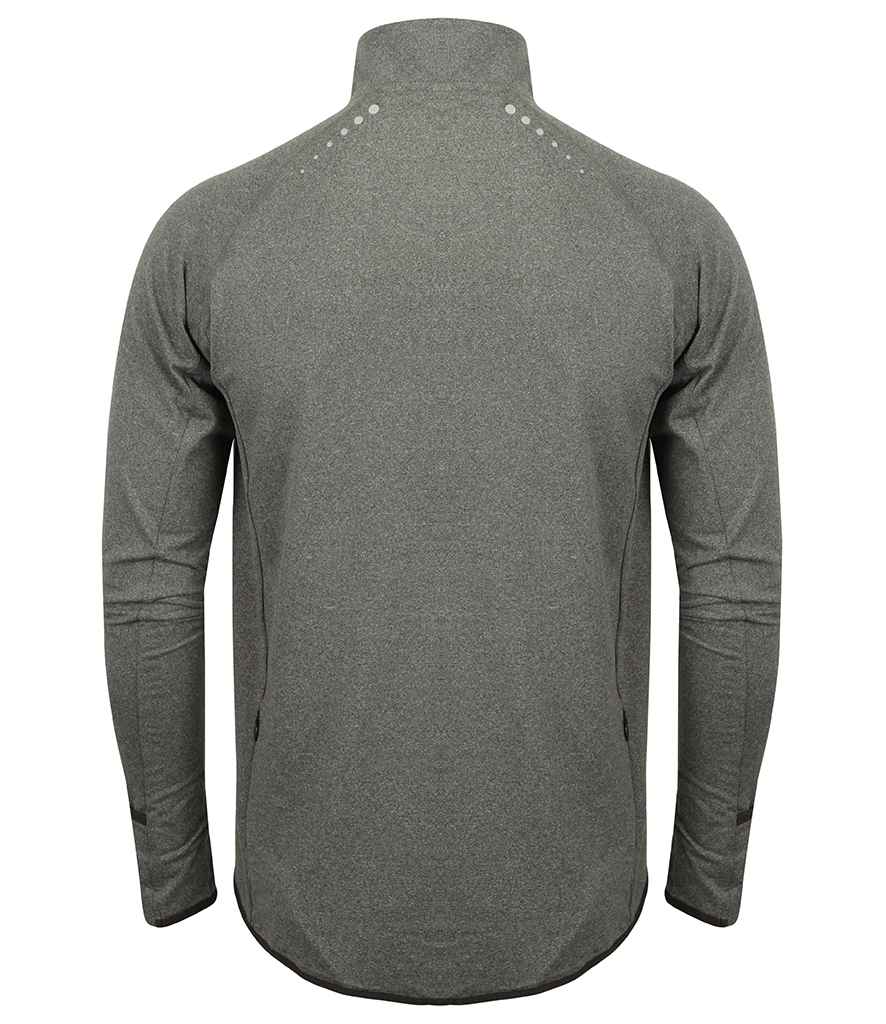 Tombo Tombo Long Sleeve Zip Neck Performance Top - Grey Marl (TL562)