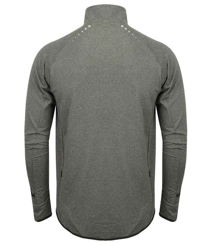Tombo Tombo Long Sleeve Zip Neck Performance Top - Grey Marl (TL562)