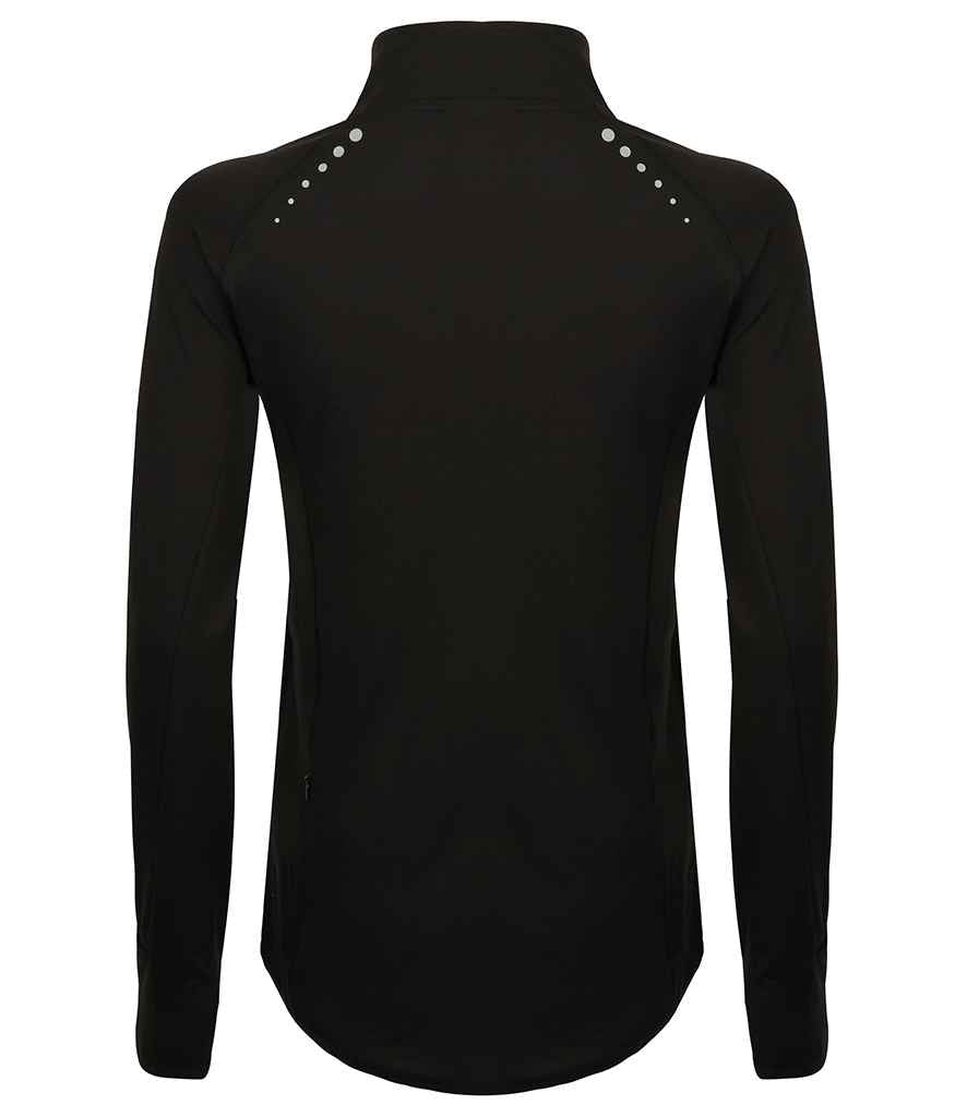 Tombo Tombo Ladies Long Sleeve Zip Neck Performance Top - Black (TL563)