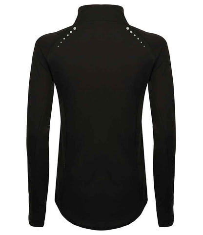 Tombo Tombo Ladies Long Sleeve Zip Neck Performance Top - Black (TL563)