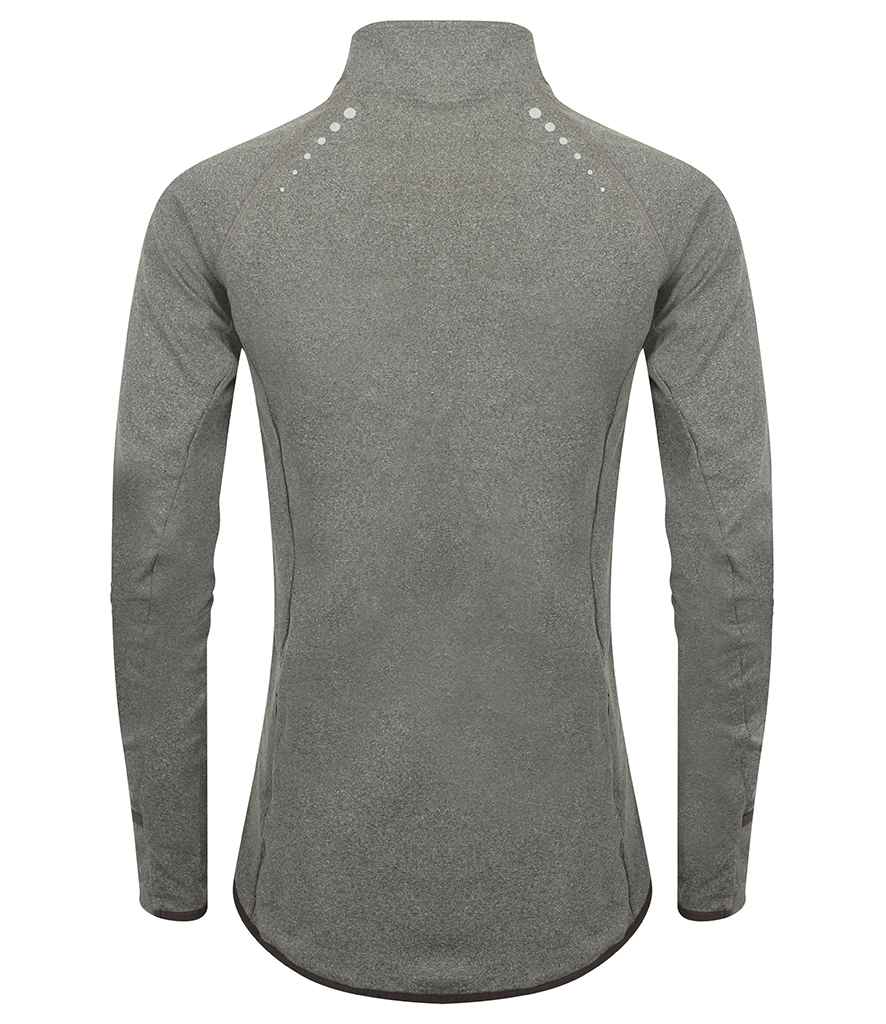Tombo Tombo Ladies Long Sleeve Zip Neck Performance Top - Grey Marl (TL563)