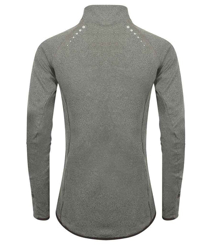 Tombo Tombo Ladies Long Sleeve Zip Neck Performance Top - Grey Marl (TL563)