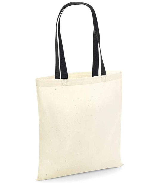 Westford Mill Bag For Life - Contrast Handles - Natural/Black (W101C)