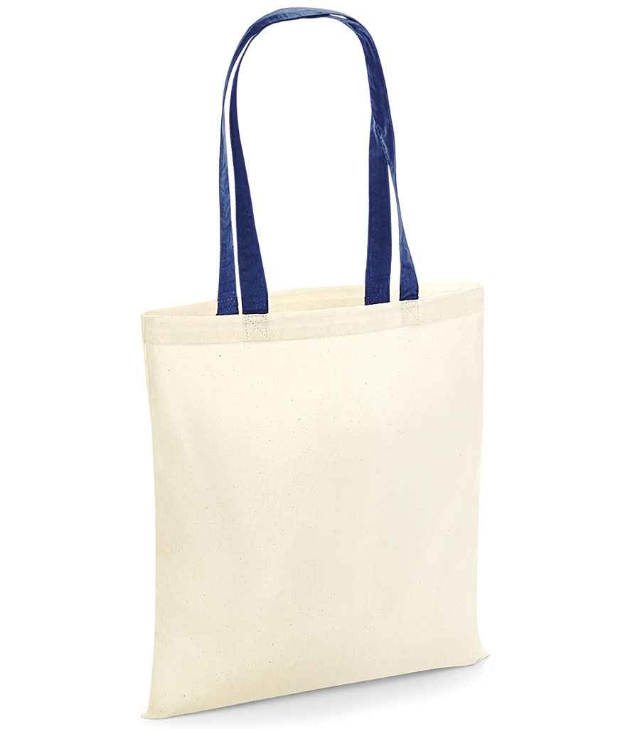 Westford Mill Bag For Life - Contrast Handles - Natural/French Navy (W101C)