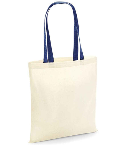 Westford Mill Bag For Life - Contrast Handles - Natural/French Navy (W101C)