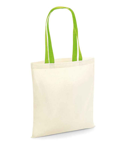 Westford Mill Bag For Life - Contrast Handles - Natural/lime (W101C)