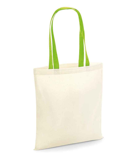 Westford Mill Bag For Life - Contrast Handles - Natural/lime (W101C)