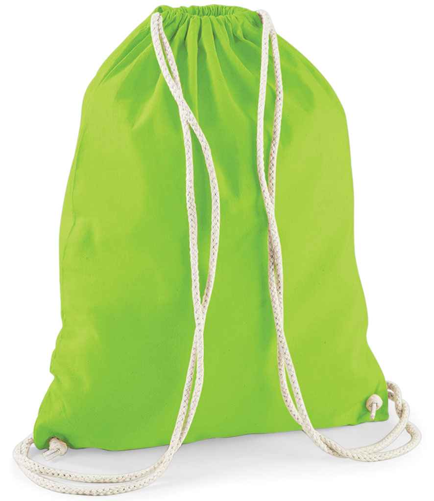Westford Mill Cotton Gymsac - Lime Green (W110)