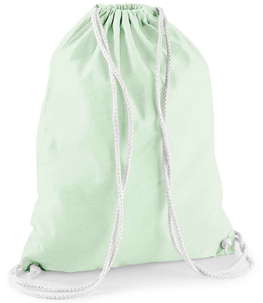 Westford Mill Cotton Gymsac - Pastel Mint/White (W110)