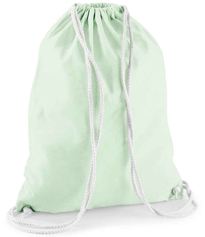 Westford Mill Cotton Gymsac - Pastel Mint/White (W110)