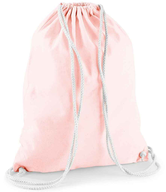 Westford Mill Cotton Gymsac - Pastel Pink/White (W110)