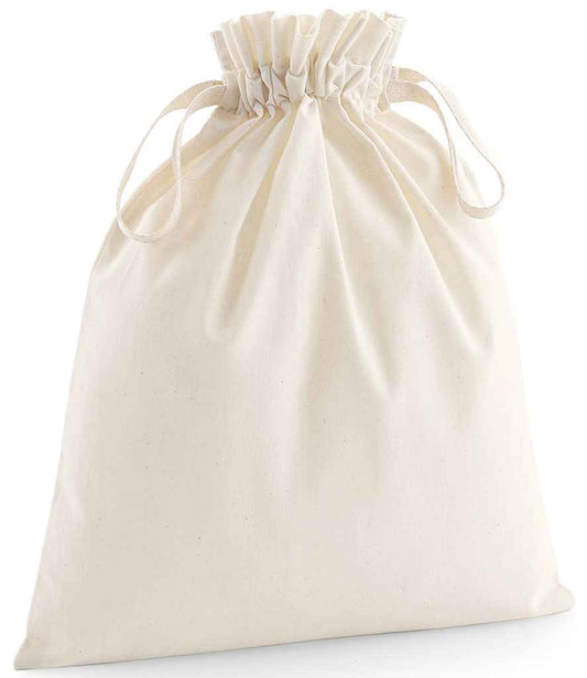 Westford Mill Organic Cotton Drawcord Bag - Natural (W118)