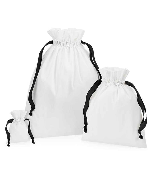 Westford Mill Cotton Bag Ribbon Drawstring - Soft White/Black (W121)