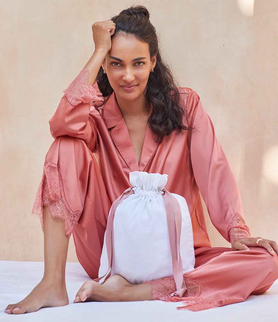 Westford Mill Cotton Bag Ribbon Drawstring - Soft White/Rose Gold (W121)