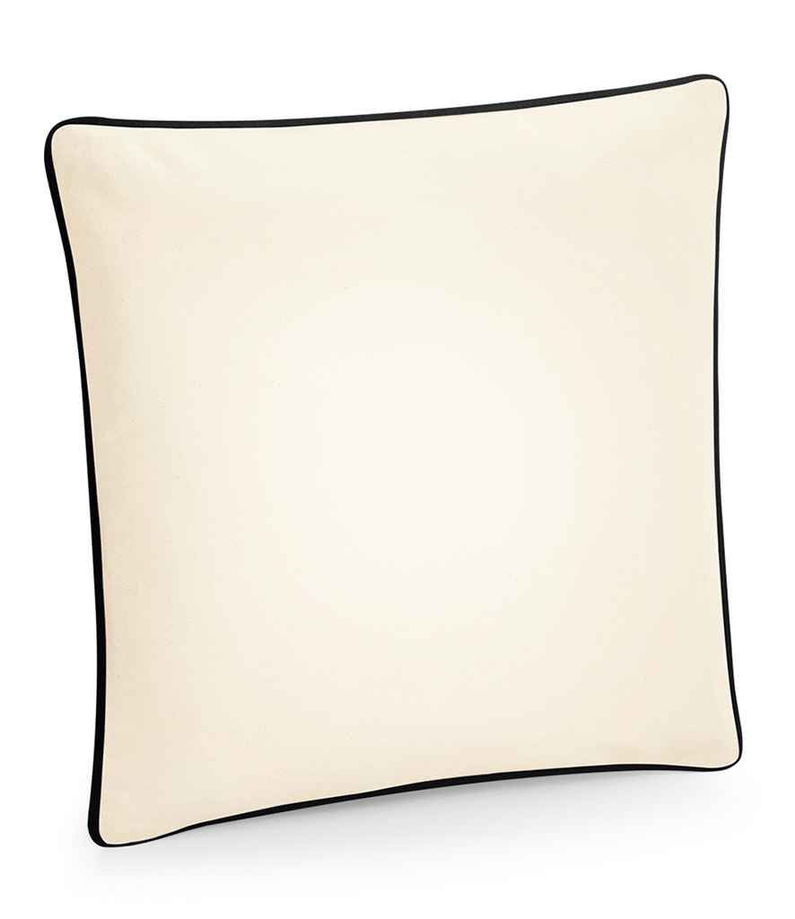 Westford Mill Fairtrade Piped Cushion Cover - Natural/Black (W355)