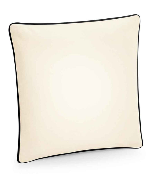 Westford Mill Fairtrade Piped Cushion Cover - Natural/Black (W355)