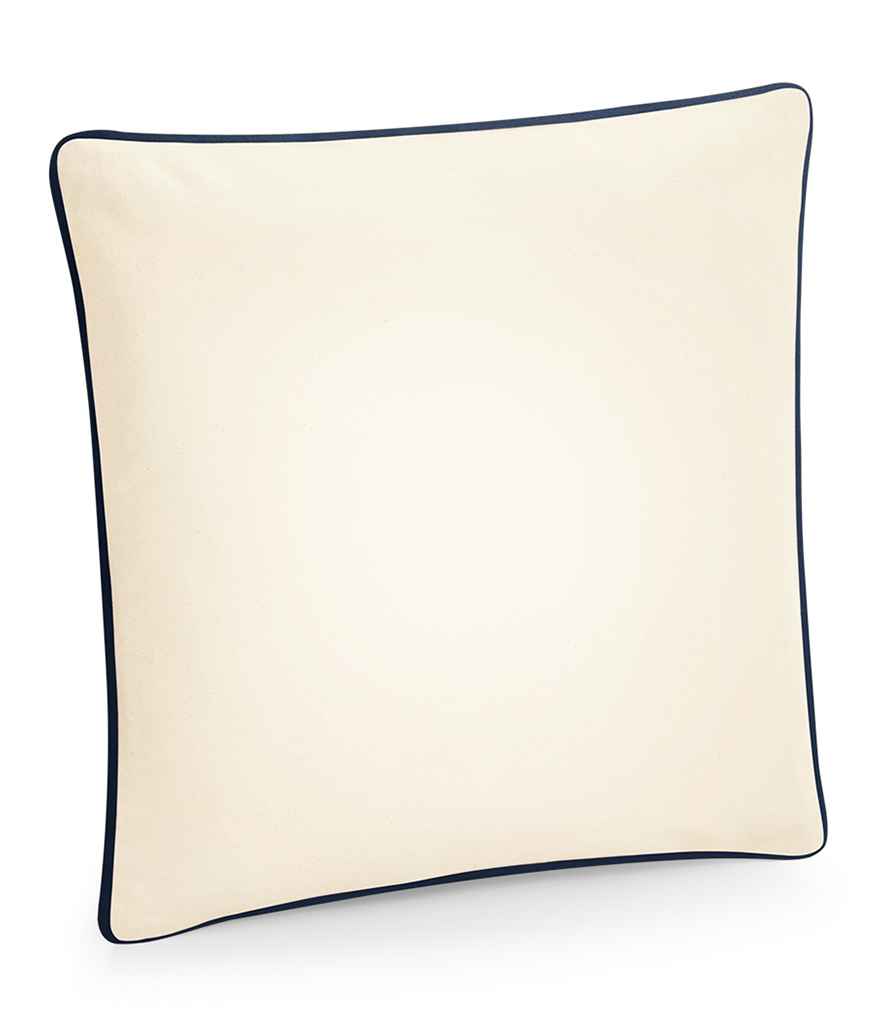 Westford Mill Fairtrade Piped Cushion Cover - Natural/French Navy (W355)