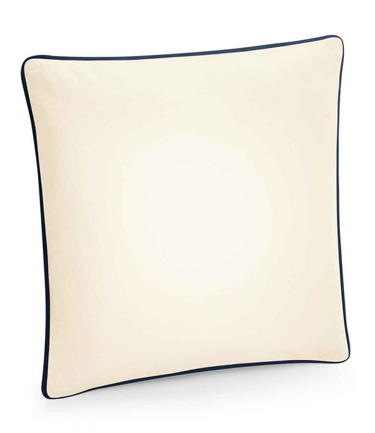 Westford Mill Fairtrade Piped Cushion Cover - Natural/French Navy (W355)