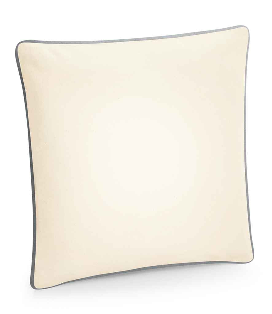 Westford Mill Fairtrade Piped Cushion Cover - Natural/Light Grey (W355)