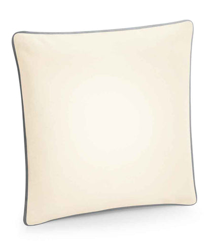 Westford Mill Fairtrade Piped Cushion Cover - Natural/Light Grey (W355)