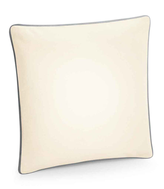 Westford Mill Fairtrade Piped Cushion Cover - Natural/Light Grey (W355)