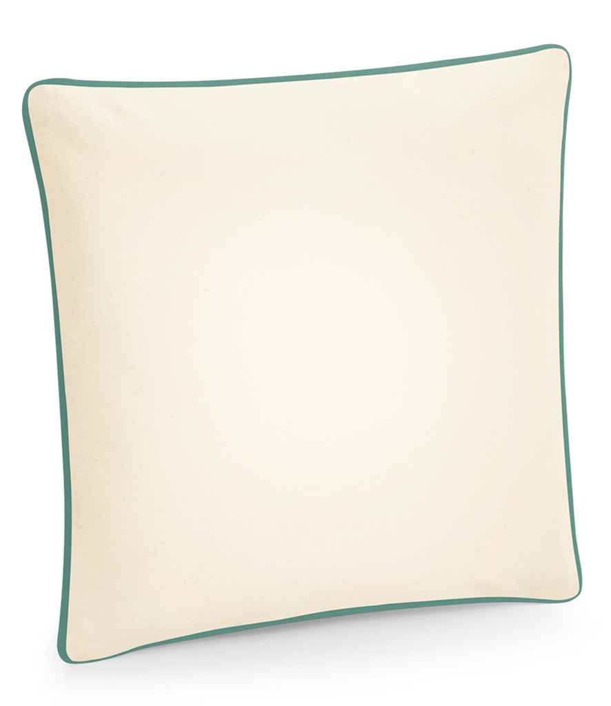 Westford Mill Fairtrade Piped Cushion Cover - Natural/Sage Green (W355)