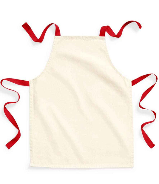 Westford Mill Fairtrade Kids Craft Apron - Natural/Classic Red (W362)