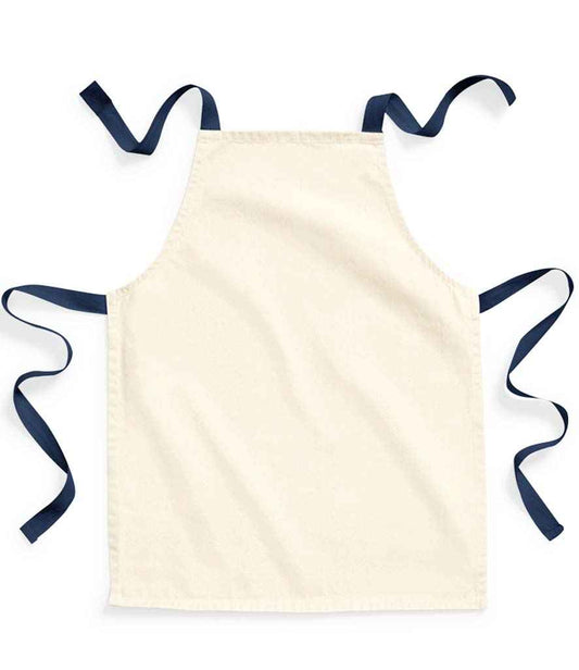 Westford Mill Fairtrade Kids Craft Apron - Natural/French Navy (W362)